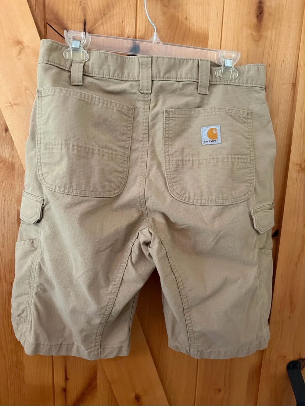 *Sold* Carhartt Relaxed Fit Ripstop Cargo Shorts Tan Hiking Utility Size 32